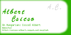 albert csicso business card